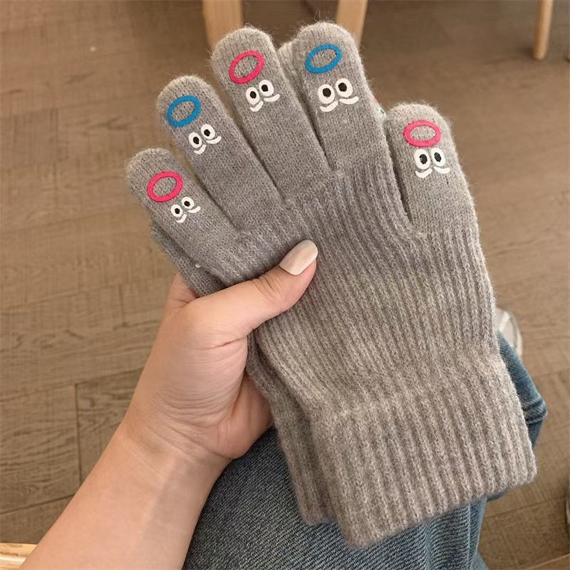 Commander Unisex γάντια πλεκτά, συμβατά με οθόνη αφής, Jacquard πλέξιμο, ζεστά για φθινόπωρο-χειμώνα-άνοιξη