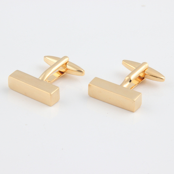 Медни маншетни копчета, геометричен правоъгълен дизайн, унисекс, електроплакирани