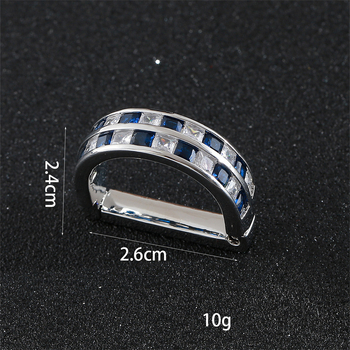 Kaklasaistes klips ar dubultām cirkoniem, 925 sudrabs, universāls