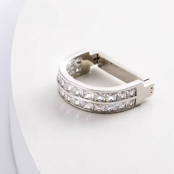 Kaklasaistes klips ar dubultām cirkoniem, 925 sudrabs, universāls