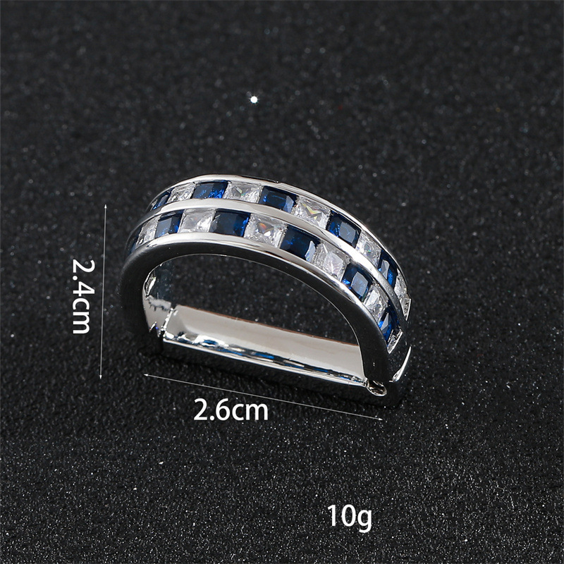 Kaklasaistes klips ar dubultām cirkoniem, 925 sudrabs, universāls