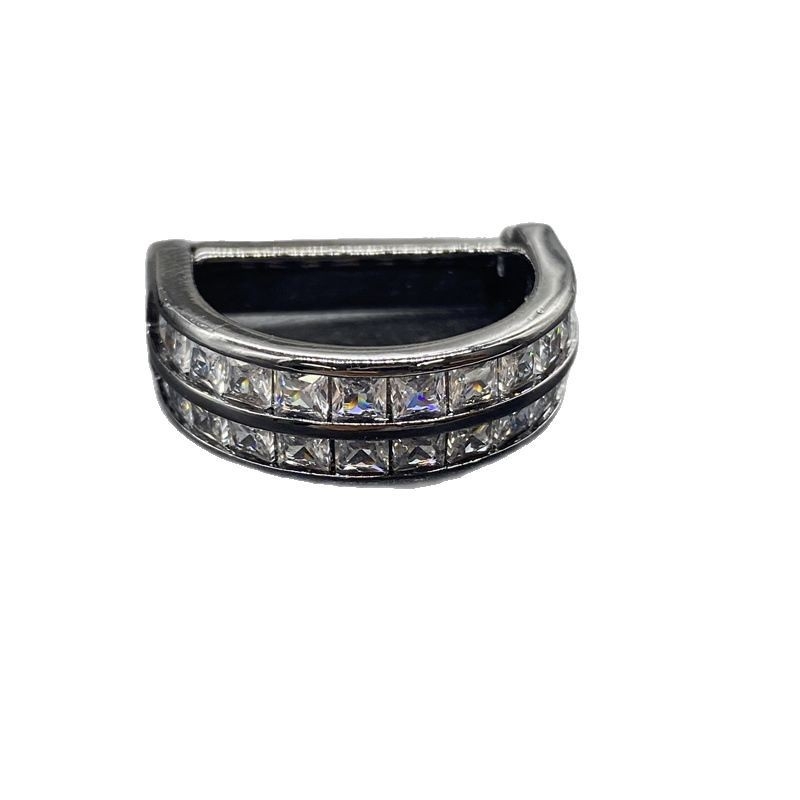 Kaklasaistes klips ar dubultām cirkoniem, 925 sudrabs, universāls