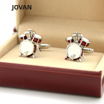 Копчета за ръкавели Jovan – барабанен сет, карикатурен стил, унисекс, меден материал, обработка: капене на масло