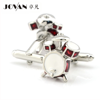 Копчета за ръкавели Jovan – барабанен сет, карикатурен стил, унисекс, меден материал, обработка: капене на масло