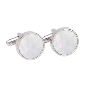 Копчета за маншети - медни, кръгла форма, черупково покритие, мъжки луксозен стил