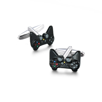 Мъжки копчета за ръкавели с дизайн на гейм контролер, меден материал, унисекс, за френски маншети