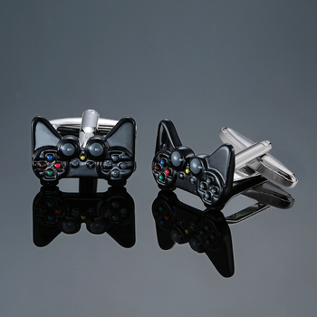 Мъжки копчета за ръкавели с дизайн на гейм контролер, меден материал, унисекс, за френски маншети