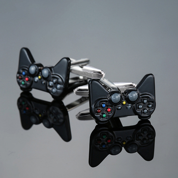 Мъжки копчета за ръкавели с дизайн на гейм контролер, меден материал, унисекс, за френски маншети