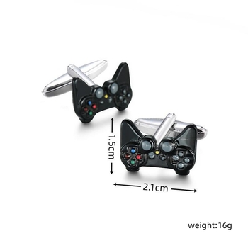 Мъжки копчета за ръкавели с дизайн на гейм контролер, меден материал, унисекс, за френски маншети