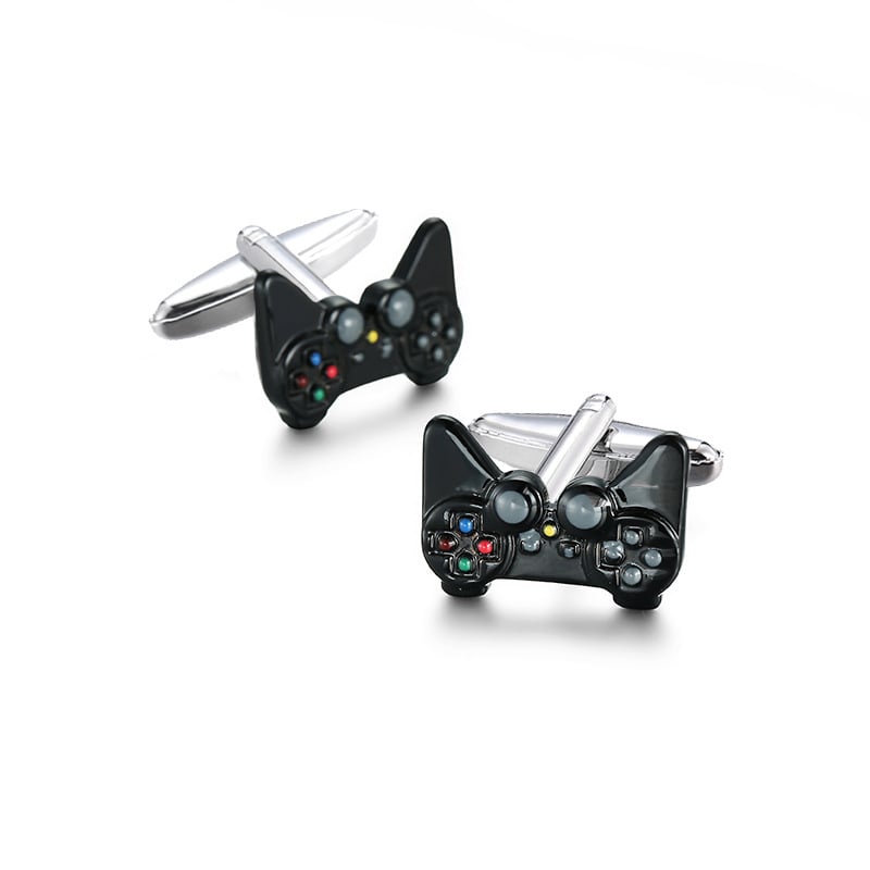 Мъжки копчета за ръкавели с дизайн на гейм контролер, меден материал, унисекс, за френски маншети