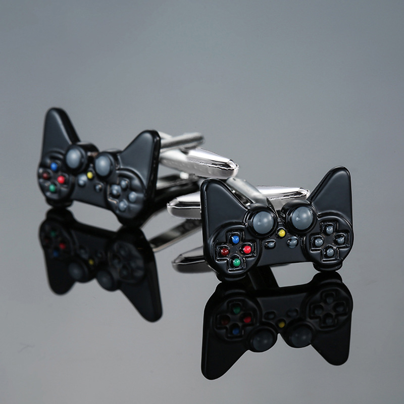 Мъжки копчета за ръкавели с дизайн на гейм контролер, меден материал, унисекс, за френски маншети