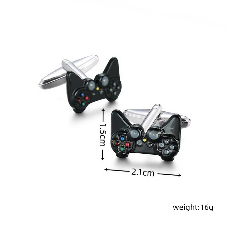 Мъжки копчета за ръкавели с дизайн на гейм контролер, меден материал, унисекс, за френски маншети