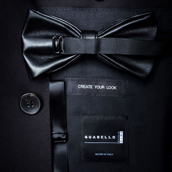 Παπιγιόν με φτερά - Χειροποίητο, επίπεδου σχήματος κεφαλής, ανδρικό μοντέλο, επένδυση PU δέρμα, ατομική συσκευασία