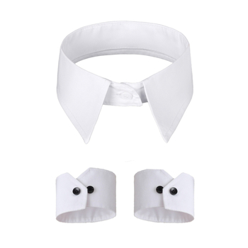 Διακοσμητικός αποσπώμενος γιακάς για πουκάμισο — μικρός όρθιος γιακά, βαμβακερό ύφασμα, επένδυση από βαμβάκι, μονόχρωμο σχέδιο, φθινοπωρινή κυκλοφορία 2024