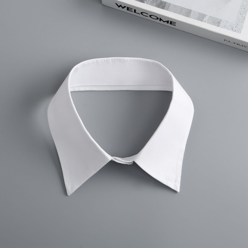 Col decorativ pentru cămașă — guler mic detașabil, din bumbac, căptușeală din bumbac, model monocrom, toamnă 2024
