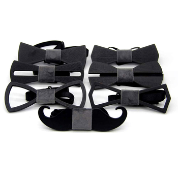 Ξύλινο παπιγιόν, κοπή με λέιζερ, στυλ βέλους, unisex, μονοχρωμικό μοτίβο