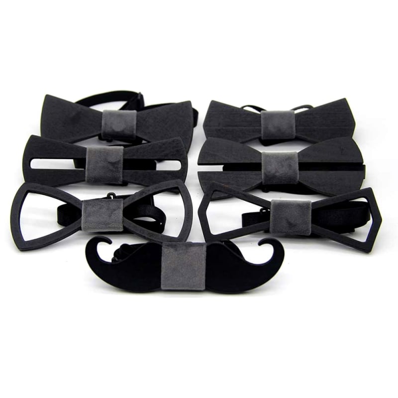 Ξύλινο παπιγιόν, κοπή με λέιζερ, στυλ βέλους, unisex, μονοχρωμικό μοτίβο