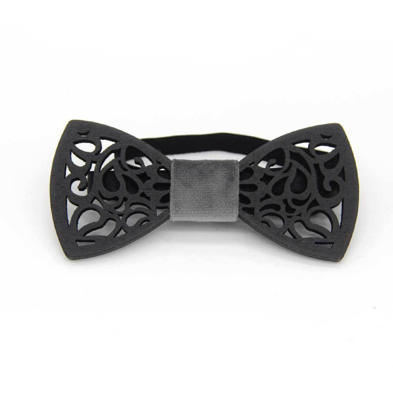 Ξύλινο παπιγιόν, κοπή με λέιζερ, στυλ βέλους, unisex, μονοχρωμικό μοτίβο