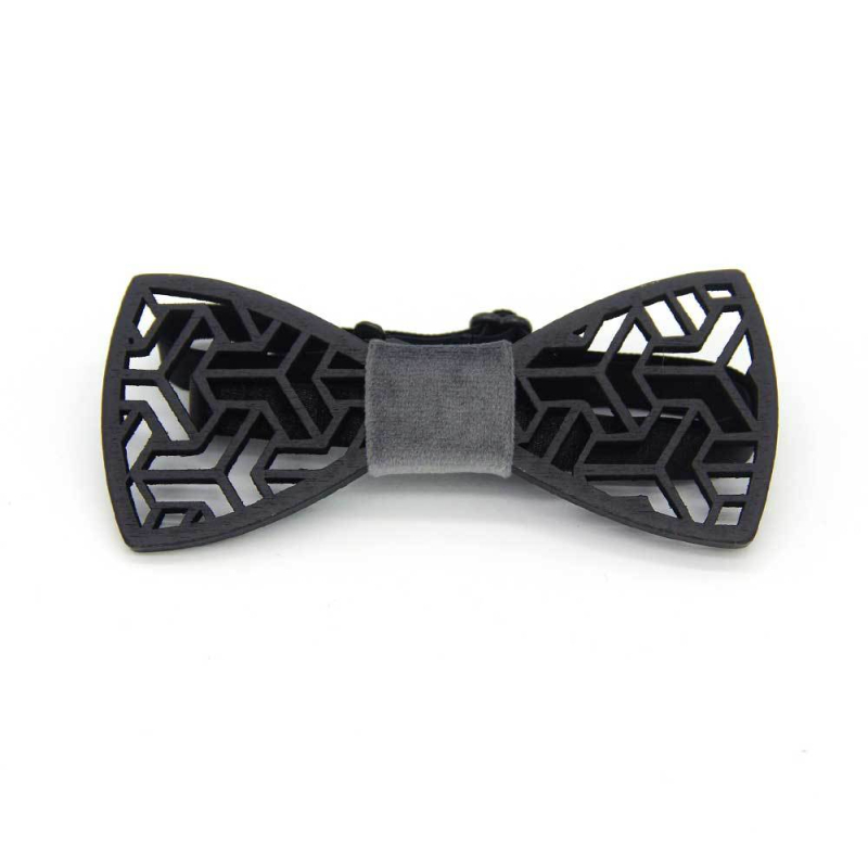 Ξύλινο παπιγιόν, κοπή με λέιζερ, στυλ βέλους, unisex, μονοχρωμικό μοτίβο