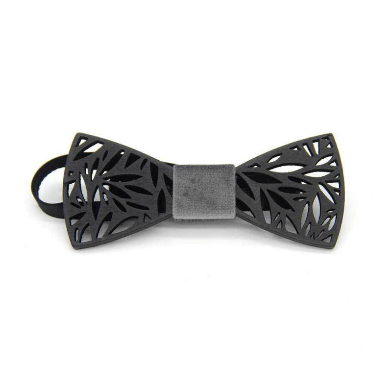 Ξύλινο παπιγιόν, κοπή με λέιζερ, στυλ βέλους, unisex, μονοχρωμικό μοτίβο