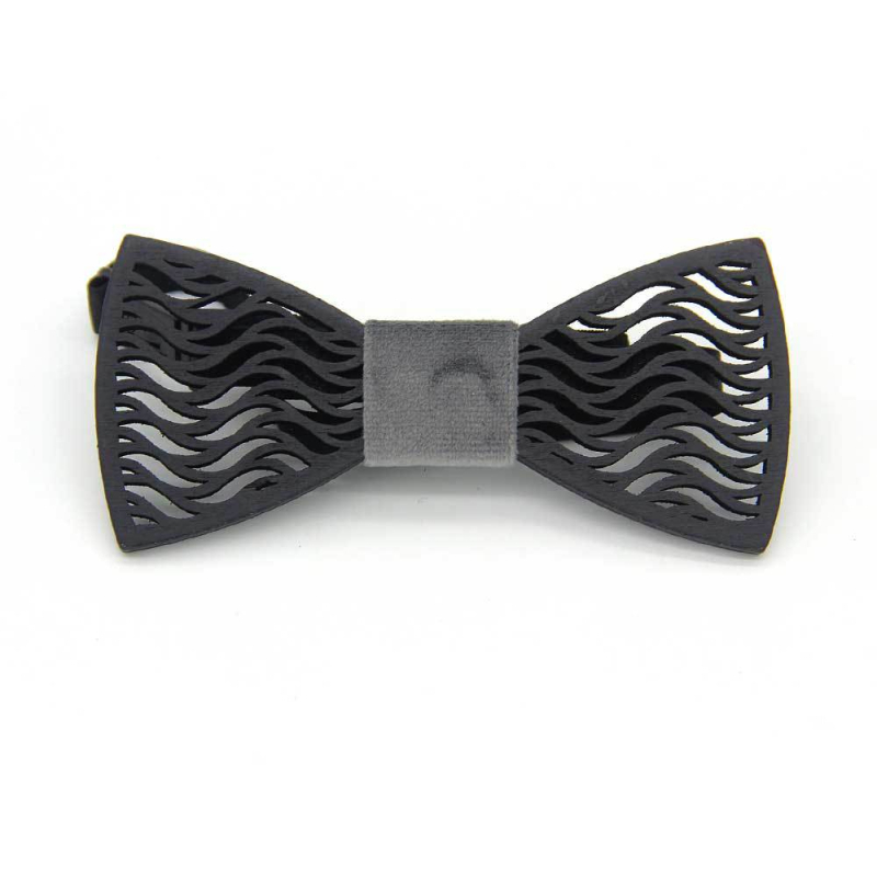 Ξύλινο παπιγιόν, κοπή με λέιζερ, στυλ βέλους, unisex, μονοχρωμικό μοτίβο