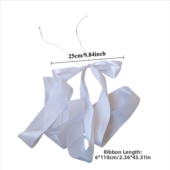 Kėdės dekoras su kaspinu (Medžiaga: Audinys; Naudojimo paskirtis: Vestuvės; Kategorija: Kitos vestuvinės prekės)