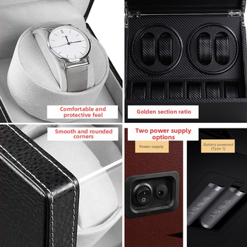 Κουτί για ρολόγια με αυτόματο περιστρεφόμενο μηχανισμό – PU δέρμα με επένδυση φλάνελ, πυκνή σανίδα, hardware; προσαρμοζόμενη επεξεργασία; διαθέσιμη ιδιωτική ετικέτα