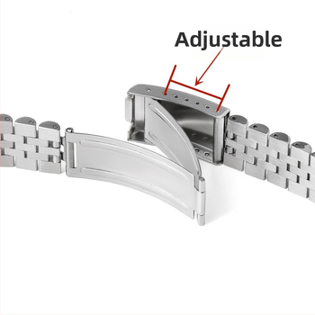 Ιμάντας ρολογιού από ανοξείδωτο ατσάλι με πέντε χάντρες και κούμπωμα αναδίπλωσης, παγκόσμια συμβατότητα, άνοιξη 2024