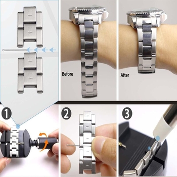 Σετ εργαλείων ρύθμισης μεταλλικού λουριού ρολογιού, 14 τεμάχια, κατασκευασμένο από ανοξείδωτο χάλυβα 304 και χαλκό, για οικιακή χρήση, καθαρό βάρος 0,45 kg