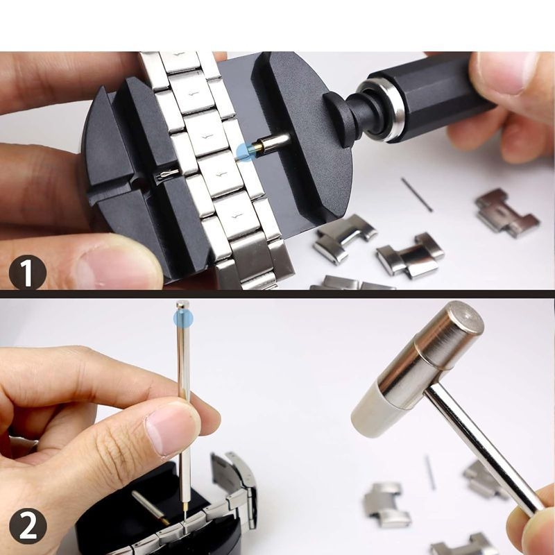 Σετ εργαλείων ρύθμισης μεταλλικού λουριού ρολογιού, 14 τεμάχια, κατασκευασμένο από ανοξείδωτο χάλυβα 304 και χαλκό, για οικιακή χρήση, καθαρό βάρος 0,45 kg