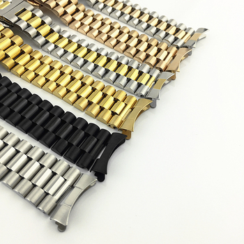 Ανοξείδωτη ζώνη ρολογιού από ατσάλι με καμπύλη κούμπωμα, Huanjie strap, συμβατή με όλα, ελαφρύ πολυτελές στυλ