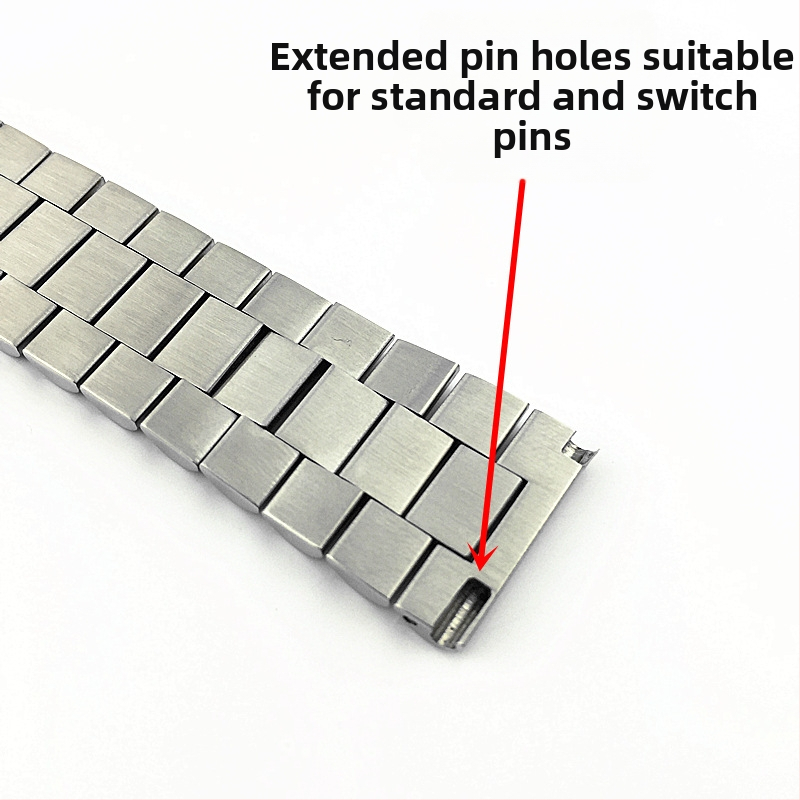 Неръждаема стоманена каишка за часовник с извита катарама, Huanjie strap, универсален стил, лек лукс