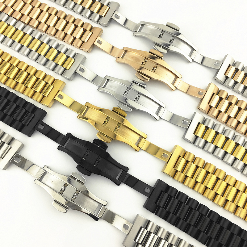 Nerūdijančio plieno laikrodžio juosta su išlenkta sagtimi, Huanjie strap, universalus stilius, lengvas prabangos pojūtis