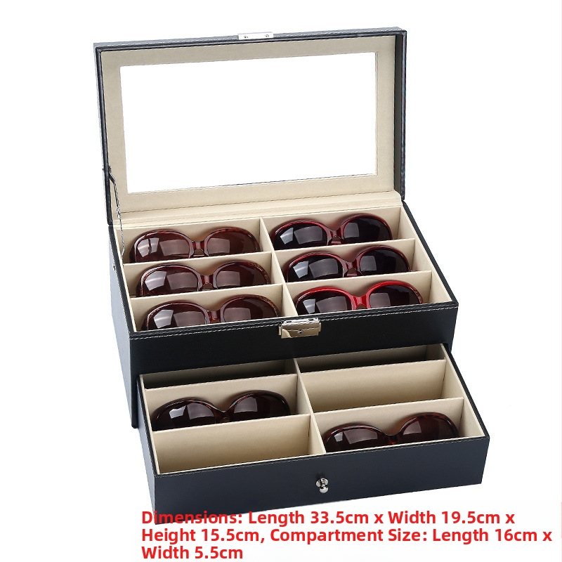 Κουτί για ρολόγια, γυαλιά και κοσμήματα με διαφανές καπάκι — ανθεκτικό στη σκόνη, κατασκευή από χαρτί, στυλ αγροτικό, οργάνωση κοσμημάτων