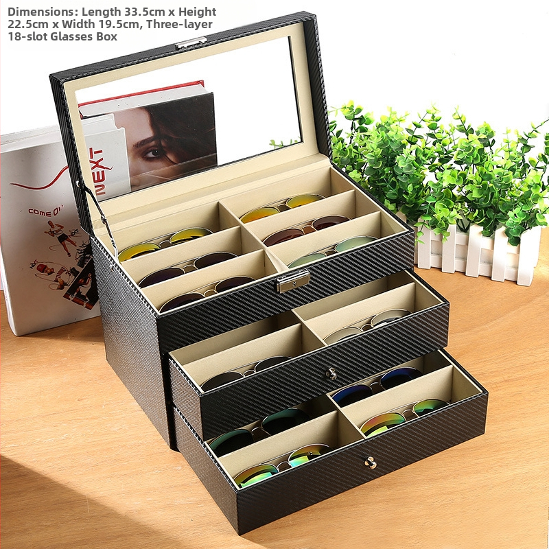 Κουτί για ρολόγια, γυαλιά και κοσμήματα με διαφανές καπάκι — ανθεκτικό στη σκόνη, κατασκευή από χαρτί, στυλ αγροτικό, οργάνωση κοσμημάτων