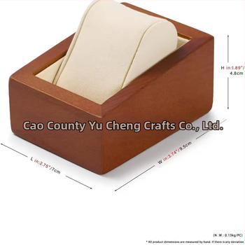 Ξύλινο μοντέρνο κουτί προβολής ρολογιών με μαξιλαράκι μικροϊνών — επιτραπέζιος οργανωτής αποθήκευσης για ζευγάρι ρολογιών