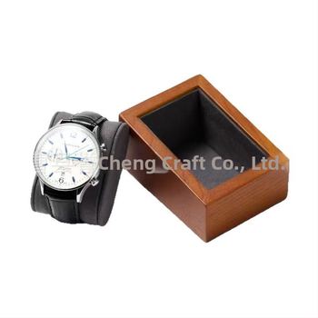 Ξύλινο μοντέρνο κουτί προβολής ρολογιών με μαξιλαράκι μικροϊνών — επιτραπέζιος οργανωτής αποθήκευσης για ζευγάρι ρολογιών