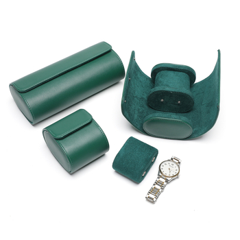 Κουτί αποθήκευσης ρολογιών από PU δέρμα με υφή Napa, χειροποίητο, 3 θέσεων