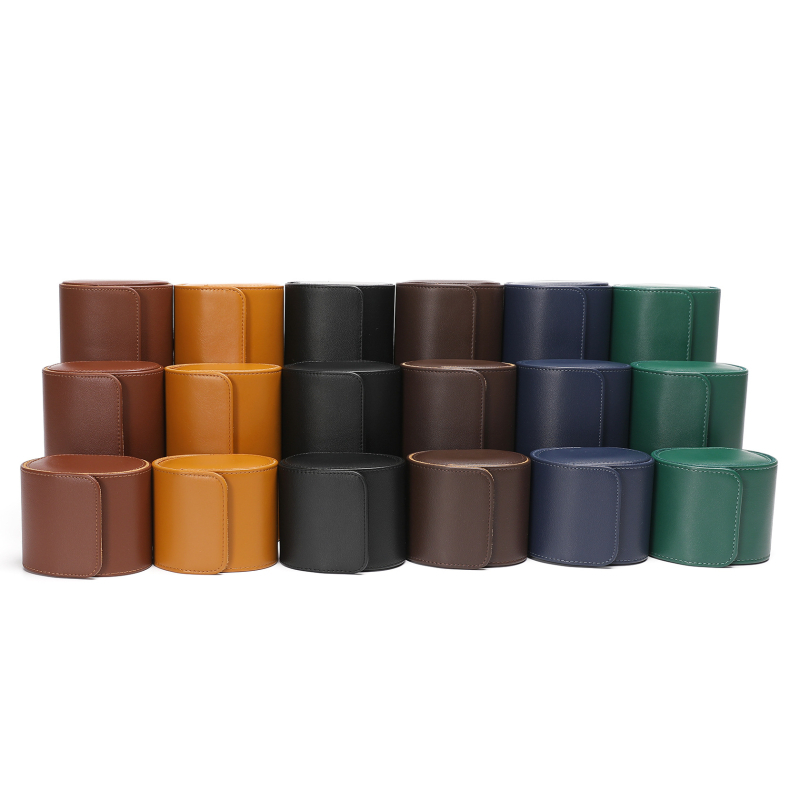 Κουτί αποθήκευσης ρολογιών από PU δέρμα με υφή Napa, χειροποίητο, 3 θέσεων