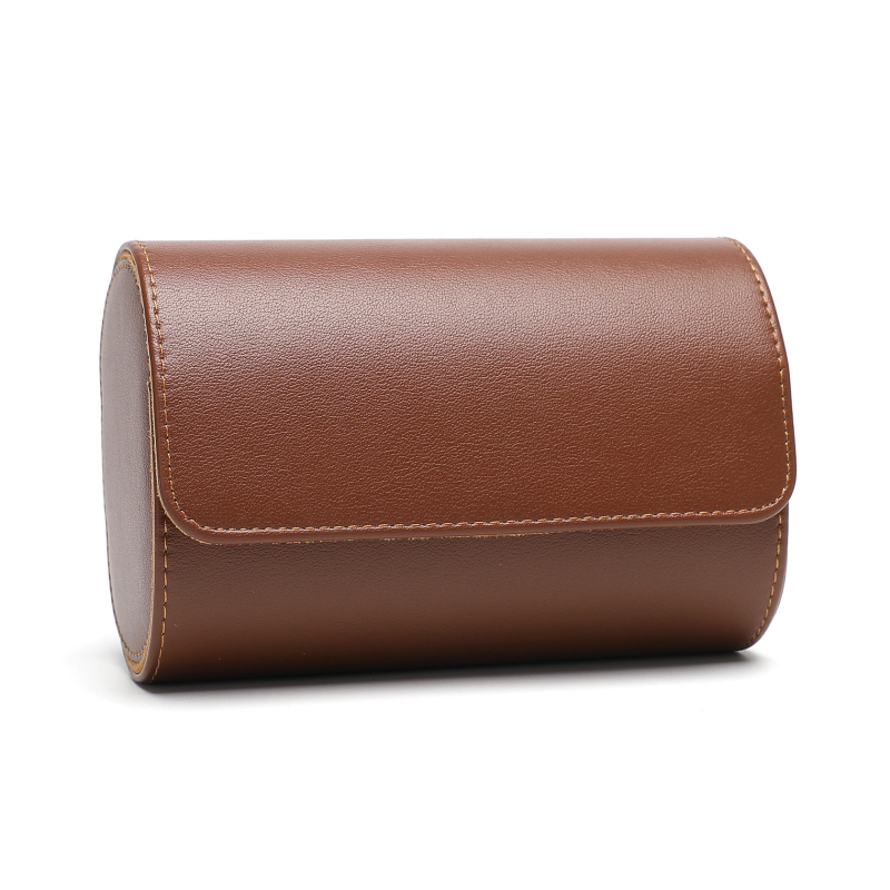 Κουτί αποθήκευσης ρολογιών από PU δέρμα με υφή Napa, χειροποίητο, 3 θέσεων