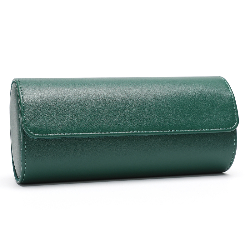 Κουτί αποθήκευσης ρολογιών από PU δέρμα με υφή Napa, χειροποίητο, 3 θέσεων