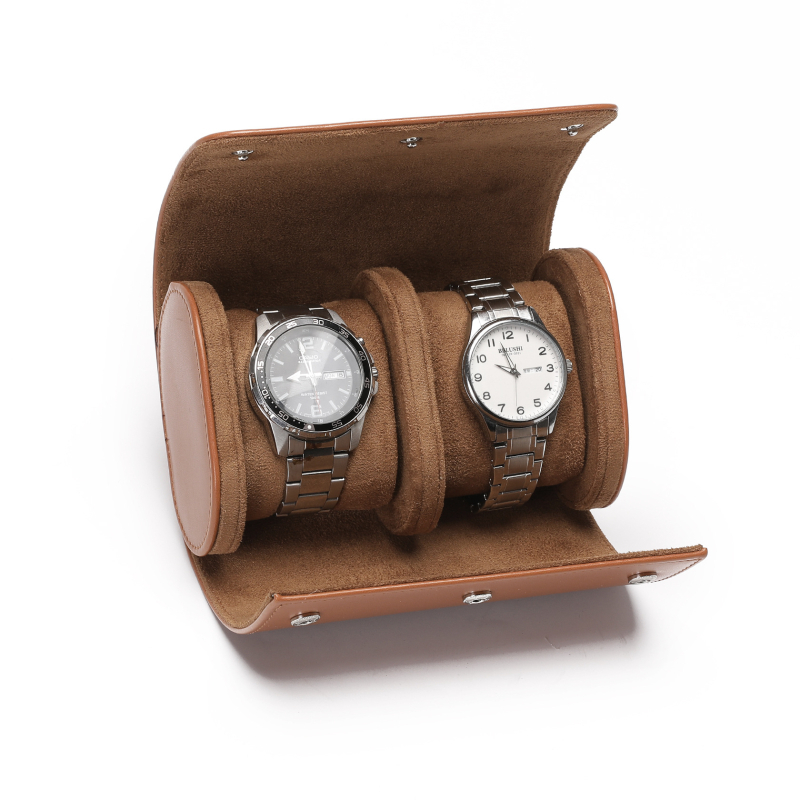 Κουτί αποθήκευσης ρολογιών από PU δέρμα με υφή Napa, χειροποίητο, 3 θέσεων