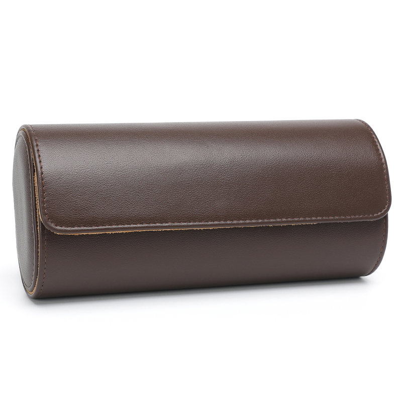 Κουτί αποθήκευσης ρολογιών από PU δέρμα με υφή Napa, χειροποίητο, 3 θέσεων