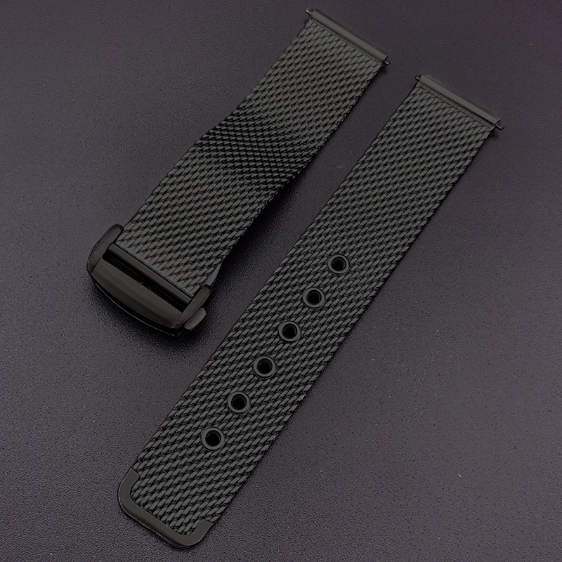 Langley náramok na hodinky z nehrdzavejúcej ocele, spona motýľového uzáveru s dvojitým stlačením, rýchle uvoľnenie, brúsený povrch