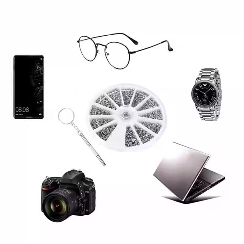 600 vnt laikrodžių ir akinių remontui – varžtai su apvalia galva, nerūdijantis plienas 201, GB 1229-84