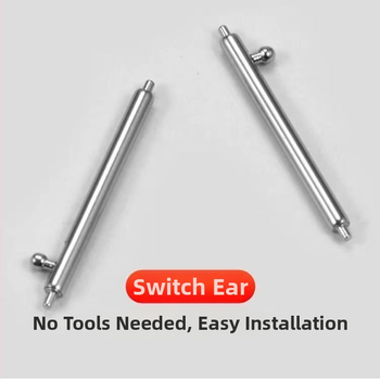 Αντάπτορας για λουράκι ρολογιού με βίδα ελατηρίου — ανοξείδωτος χάλυβας, κυκλικός προφίλ, γρήγορη απελευθέρωση