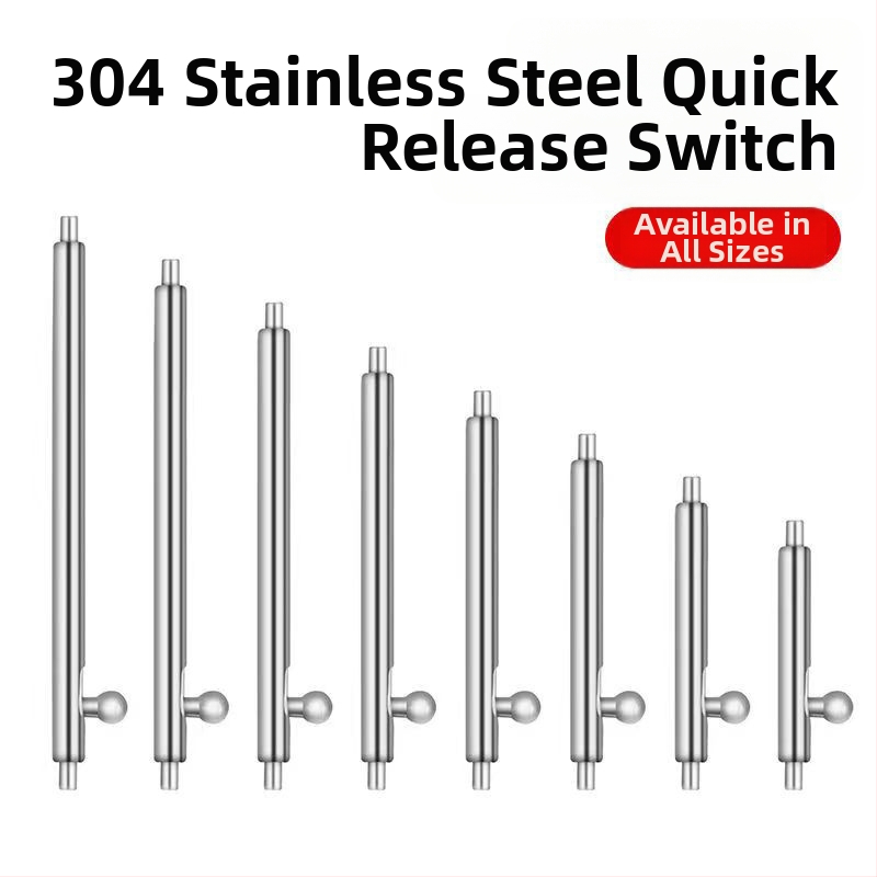 Αντάπτορας για λουράκι ρολογιού με βίδα ελατηρίου — ανοξείδωτος χάλυβας, κυκλικός προφίλ, γρήγορη απελευθέρωση