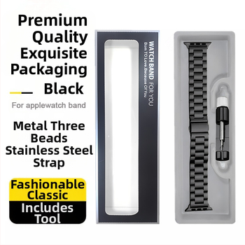 Wansong Star стоманена каишка за Apple Watch, съвместима с Apple Watch, със сгъваема катарама, множество ширини на интерфейса, тегло 80 g