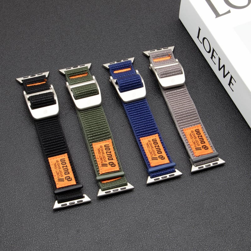 Curea Velcro din nailon pentru Apple Watch Ultra2, împletitură din nailon, 70 g, dimensiuni ale interfeței personalizate