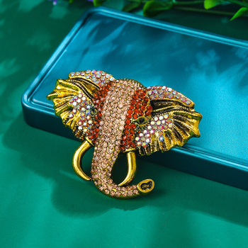 Καρφίτσα με κεφαλή ελέφαντα – ρετρό ινδικό στυλ, κράμα, ηλεκτροπλακίδιο, για άνδρες και γυναίκες